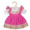Bigjigs Toys - Rózsaszín ruha csíkos szegéllyel babának 38 cm - JátékManufaktúra