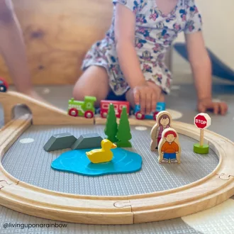 Bigjigs Rail - Nyolcas fa vonatpálya - JátékManufaktúra