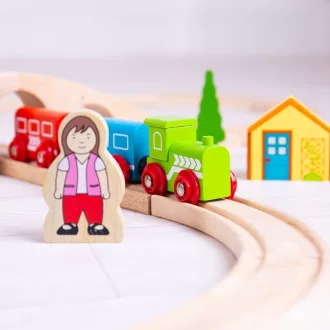 Bigjigs Rail - Nyolcas fa vonatpálya - JátékManufaktúra