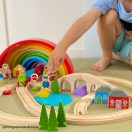 Bigjigs Rail - Nyolcas fa vonatpálya - JátékManufaktúra