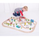 Bigjigs Rail - Város és falu fa vonatpálya 91 db - JátékManufaktúra