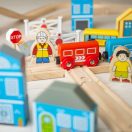 Bigjigs Rail - Város és falu fa vonatpálya 91 db - JátékManufaktúra