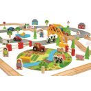 Bigjigs Rail - Vidéki út fa vonatpálya 80 db - JátékManufaktúra