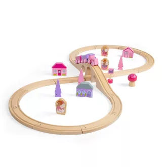 Bigjigs Rail - Fa nyolcas vonatpálya hercegnő 35 db - JátékManufaktúra
