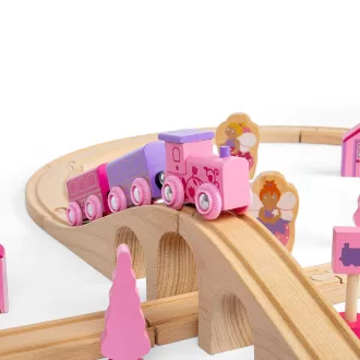 Bigjigs Rail - Fa nyolcas vonatpálya hercegnő 35 db - JátékManufaktúra