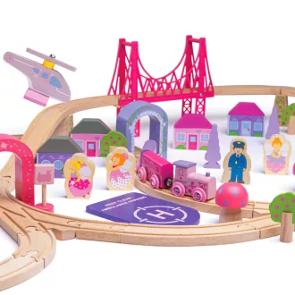Bigjigs Rail - Nagy fa vonatpálya hercegnő - JátékManufaktúra