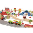 Bigjigs Rail - Vonat- és autópálya szett - JátékManufaktúra