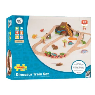 Bigjigs Rail - Fa vonatpálya dinoszaurusz - JátékManufaktúra