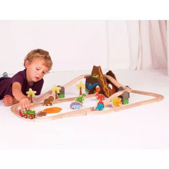 Bigjigs Rail - Fa vonatpálya dinoszaurusz - JátékManufaktúra