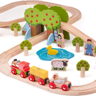 Bigjigs Rail - Farmás fa vonatpálya - JátékManufaktúra
