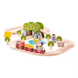 Bigjigs Rail - Farmás fa vonatpálya - JátékManufaktúra