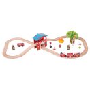 Bigjigs Rail - Tűzoltóállomás fa vonatpálya - JátékManufaktúra