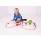 Bigjigs Rail - Tűzoltóállomás fa vonatpálya - JátékManufaktúra