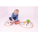 Bigjigs Rail - Tűzoltóállomás fa vonatpálya - JátékManufaktúra
