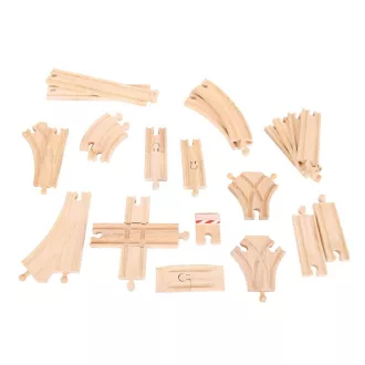 Bigjigs Rail - Fa sínkészlet 25 db - JátékManufaktúra