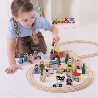 Bigjigs Rail - Nagy fa vonatpálya kiegészítő készlet - JátékManufaktúra