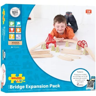Bigjigs Rail - Fa sínkészlet hídhoz 18 db - JátékManufaktúra
