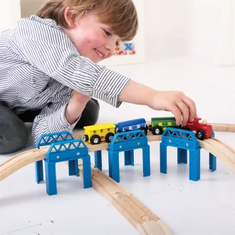 Bigjigs Rail - Fa sínkészlet hídszerkezethez - JátékManufaktúra
