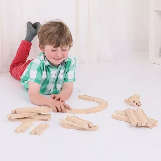 Bigjigs Rail - Fa sínkészlet 24 db - JátékManufaktúra