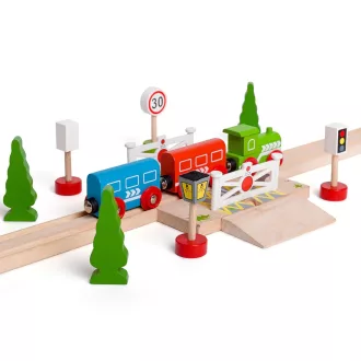 Bigjigs Rail - Fa közlekedési táblák készlet - JátékManufaktúra