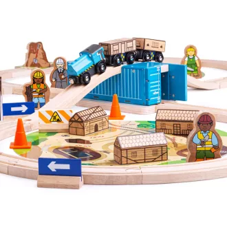 Bigjigs Rail - Építkezés vonatpálya 50 db - JátékManufaktúra