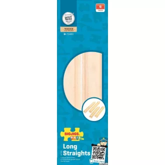 Bigjigs Rail - Hosszú egyenes sín 21 cm (4 db) - JátékManufaktúra