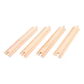 Bigjigs Rail - Hosszú egyenes sín 21 cm (4 db) - JátékManufaktúra
