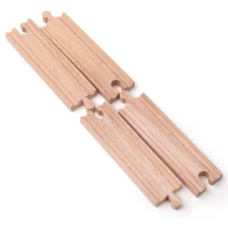 Bigjigs Rail - Hosszú egyenes sín 21 cm (4 db) - JátékManufaktúra