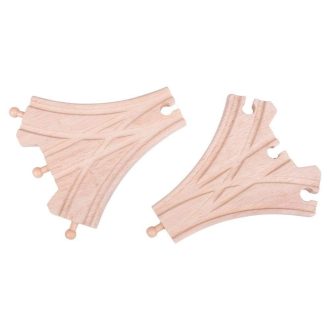 Bigjigs Rail - Fa sín hármas váltó (2 db) - JátékManufaktúra