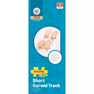 Bigjigs Rail - Rövid kör sín 10 cm (4 db) - JátékManufaktúra