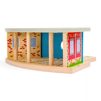 Bigjigs Rail - Hármas depó kapukkal - JátékManufaktúra