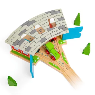 Bigjigs Rail - Hármas depó kapukkal - JátékManufaktúra