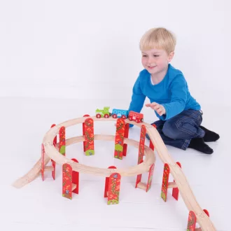 Bigjigs Rail - Többszintes sínkészlet - JátékManufaktúra