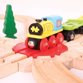 Bigjigs Rail - Fordítókorong 8 kijárattal - JátékManufaktúra