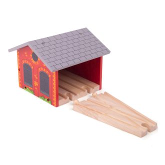 Bigjigs Rail - Tégla depó 2 vonathoz - JátékManufaktúra