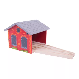 Bigjigs Rail - Tégla depó 2 vonathoz - JátékManufaktúra