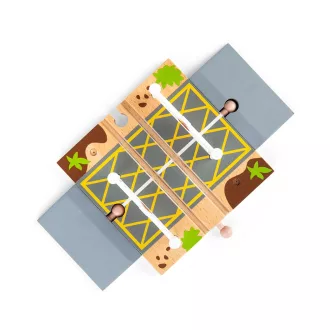 Bigjigs Rail - Fa vasúti átjáró sorompóval - JátékManufaktúra