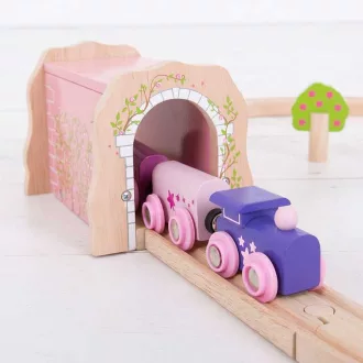 Bigjigs Rail - Rózsaszín vasúti alagút - JátékManufaktúra