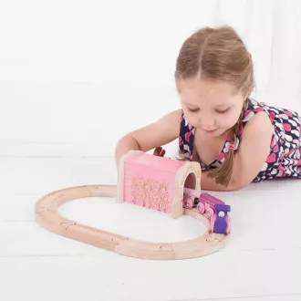 Bigjigs Rail - Rózsaszín vasúti alagút - JátékManufaktúra