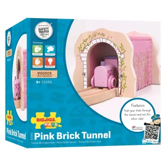 Bigjigs Rail - Rózsaszín vasúti alagút - JátékManufaktúra