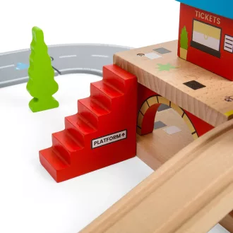 Bigjigs Rail - Állomás az út felett - JátékManufaktúra