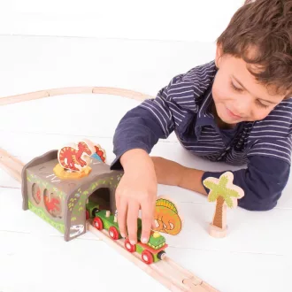 Bigjigs Rail - T. rex dínó alagút - JátékManufaktúra
