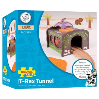 Bigjigs Rail - T. rex dínó alagút - JátékManufaktúra