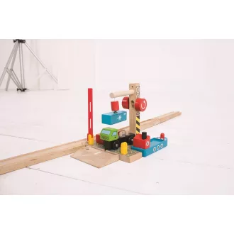Bigjigs Rail - Konténer átrakó állomás - JátékManufaktúra