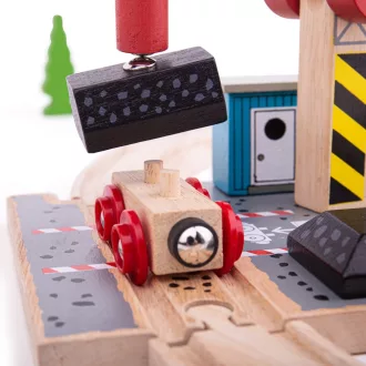 Bigjigs Rail - Szénrakodó daruval - JátékManufaktúra