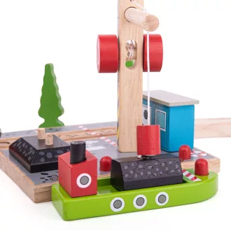 Bigjigs Rail - Szénrakodó daruval - JátékManufaktúra