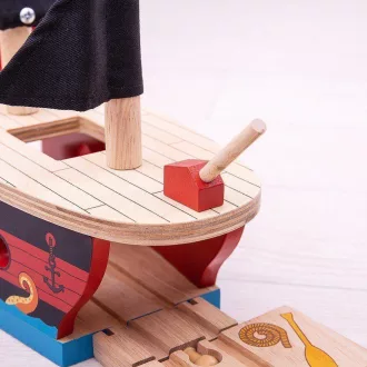 Bigjigs Rail - Kalózhajó gálya - JátékManufaktúra