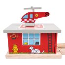 Bigjigs Rail - Tűzoltó depó állomás - JátékManufaktúra