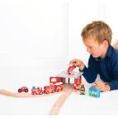 Bigjigs Rail - Tűzoltó depó állomás - JátékManufaktúra