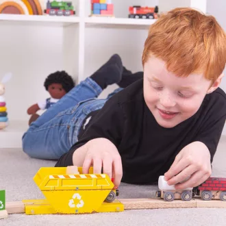 Bigjigs Rail - Újrahasznosító konténer - JátékManufaktúra